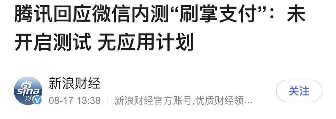 未来支付新方式：刷掌支付